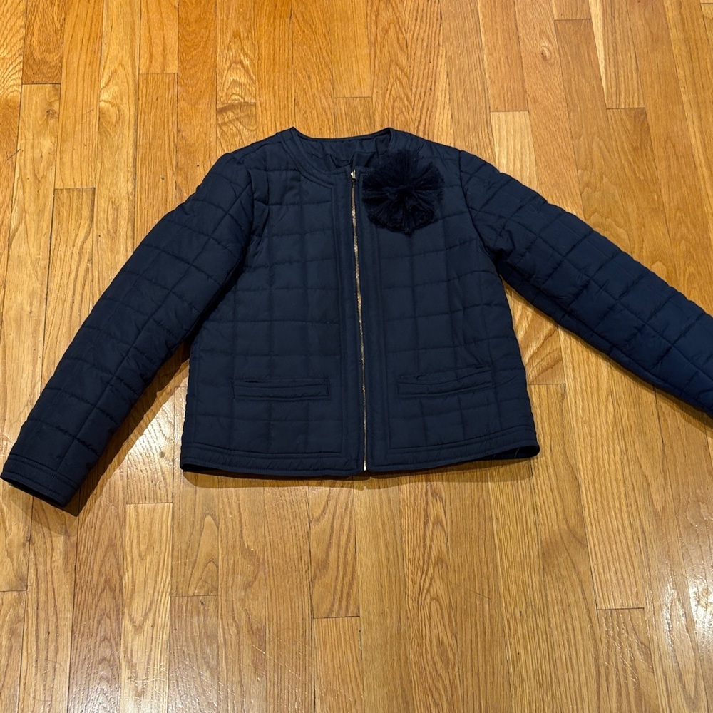 Kids Crewcuts Navy Quilted Jacket with Accent